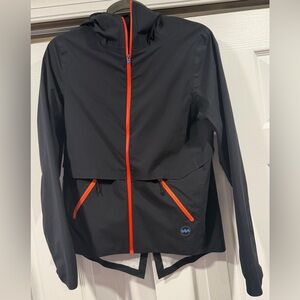 Womens Janji Rainrunner Pack Jacket - Midnight black - running rain gear xs